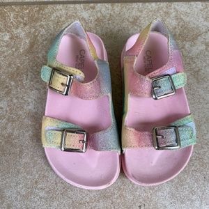 Capelli Pink and Rainbow Toddler Girls' Sandals